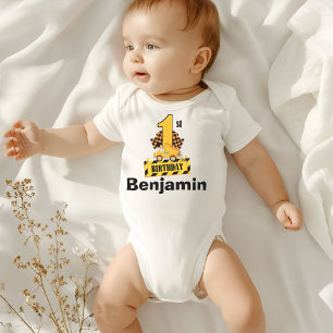 Dump Truck Construction 1st Birthday Party   Baby Bodysuit