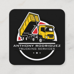 Dump Truck Construction Builder Square Business Card