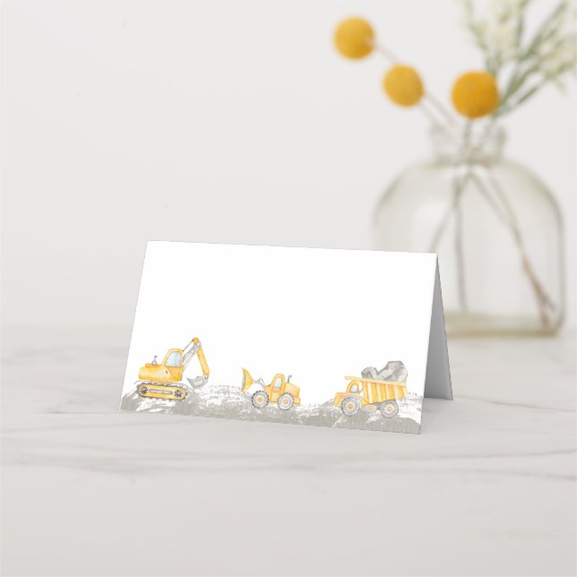 Dump Truck Construction Truck Birthday Party Place Card (Front)