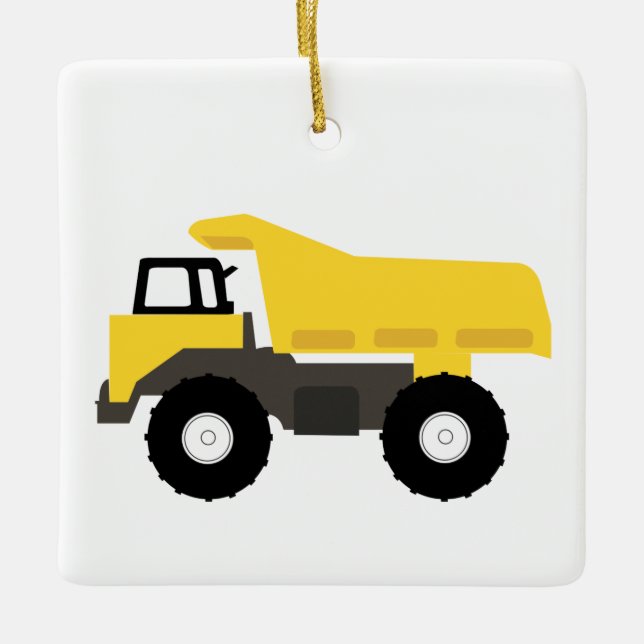 Dump Truck Construction Trucks Ceramic Ornament (Front)