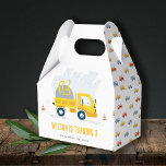 Dump Truck Construction Vehicle Kids Birthday Favour Box<br><div class="desc">A Fun Cute dump Truck Construction Vehicle Kids Birthday Collection.- it's an Elegant Simple Minimal sketchy Illustration of yellow grey dump truck carrying the Birthday year, perfect for your little ones construction vehicle theme birthday party. It’s very easy to customise, with your personal details. If you need any other matching...</div>