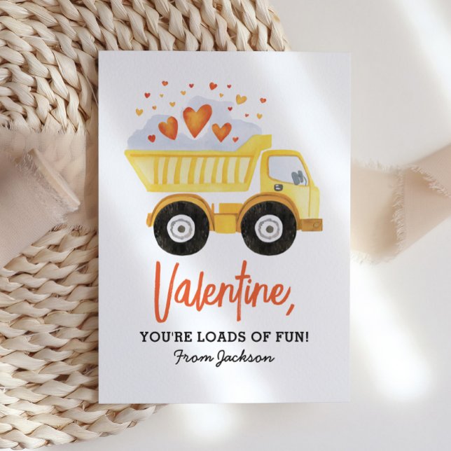 Dump Truck Construction Vehicle Valentines Day Card (Creator Uploaded)