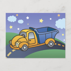 Dump Truck Kids Art Postcard
