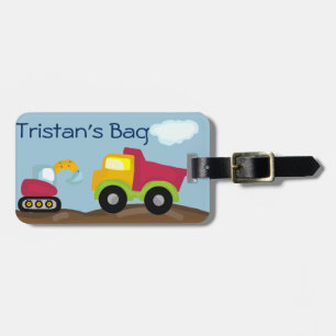 Dump Truck luggage tag personalise