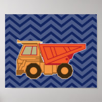 Dump Truck on zigzag chevron - Blue