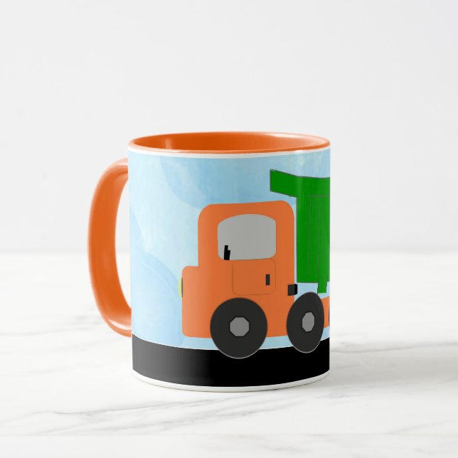 Dump Truck (orange) Mug (Front Left)