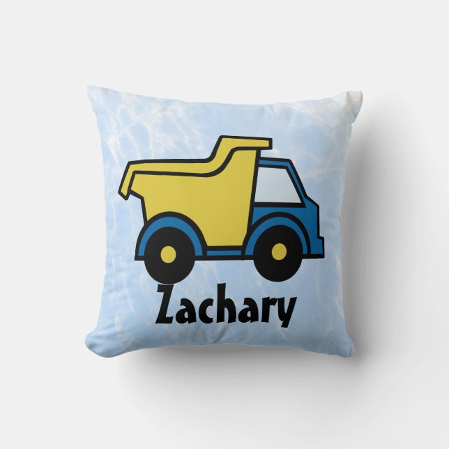 Dump Truck Personalised Throw Pillow (Front)