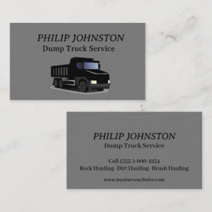 Dump Truck Service Business Card