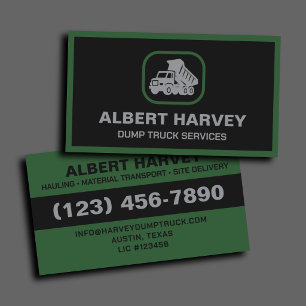 Dump Truck Services Aggregate Hauling Contractor Business Card