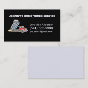 Dump Truck Services Business Card