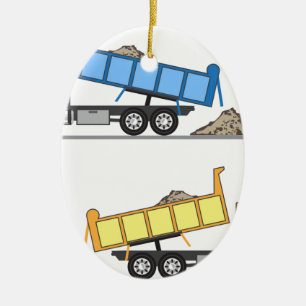 Dump Truck vector Ceramic Tree Decoration