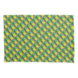Dump Trucks Yellow Green Grey Pillowcase