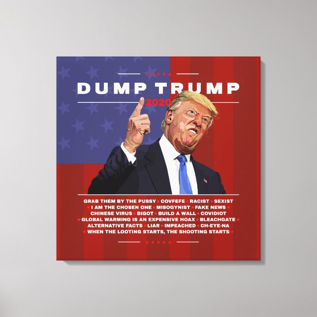 Dump Trump 2020 illustration Canvas Print (Front)