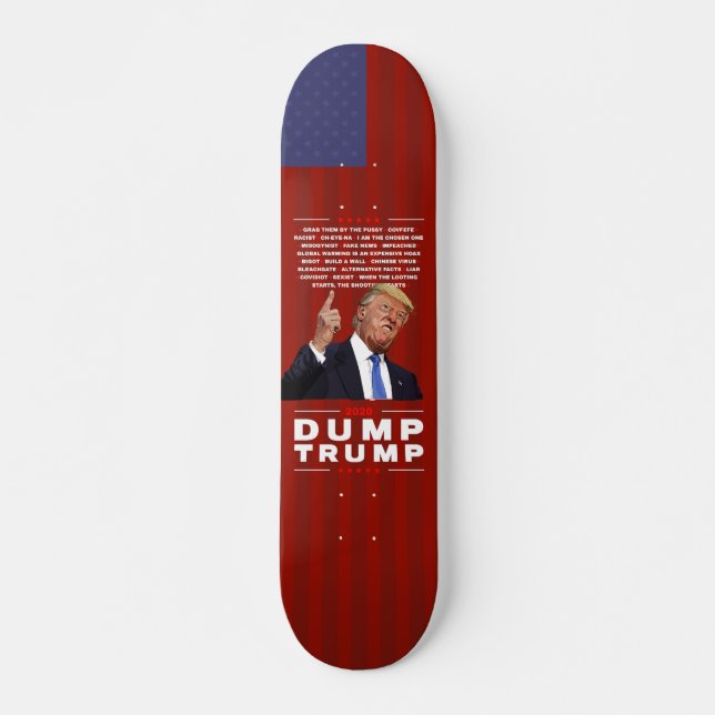 Dump Trump 2020 illustration Skateboard (Front)