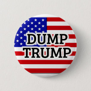 DUMP TRUMP American Flag Button