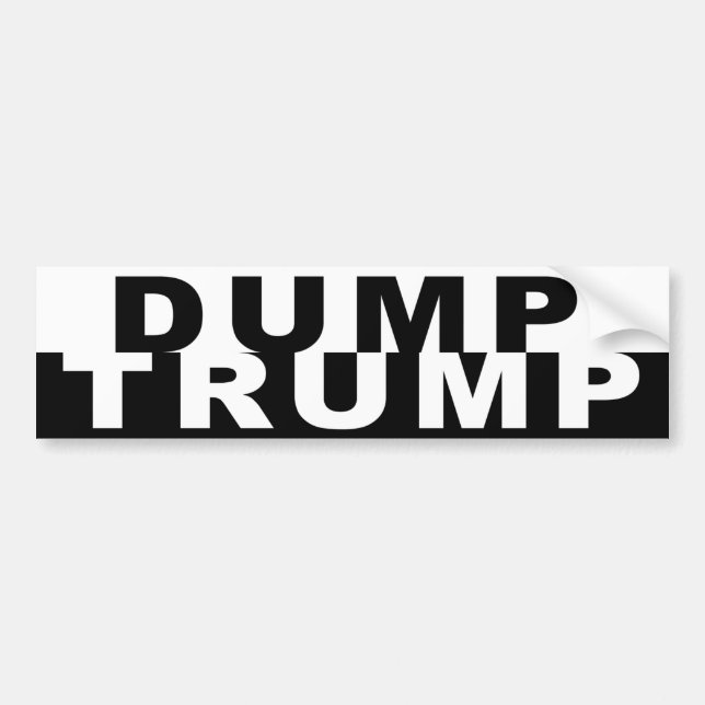 Dump Trump B&W Bumper Sticker (Front)