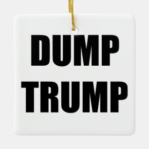 DUMP TRUMP CERAMIC TREE DECORATION