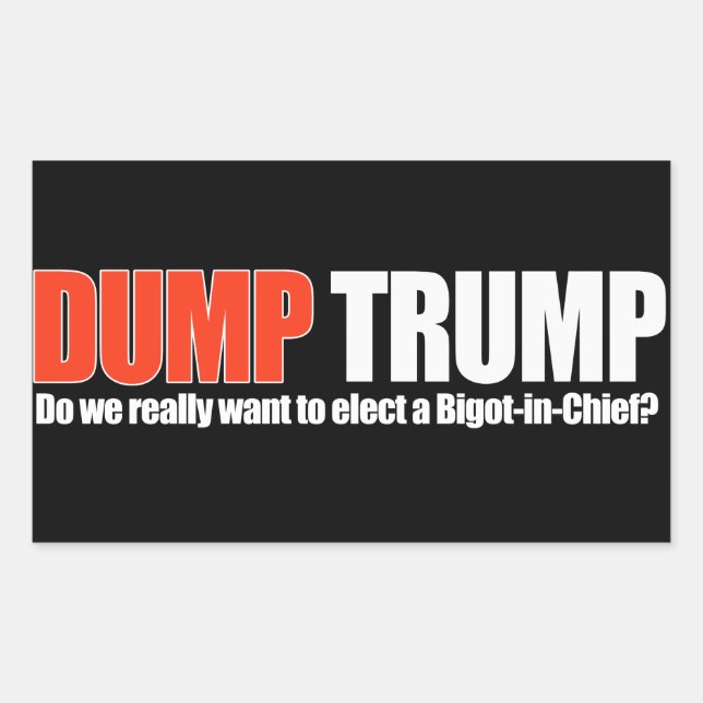 DUMP TRUMP - Do we really want a Bigot-in-Chief -  Rectangular Sticker (Front)
