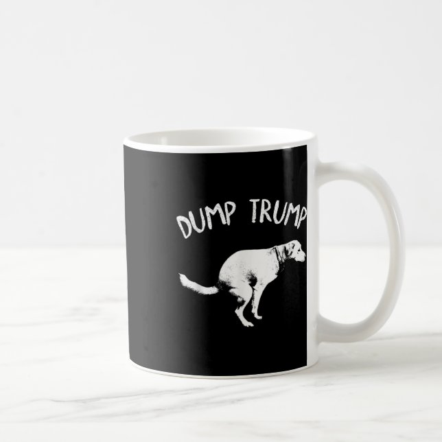 Dump Trump Dog Pooping  Coffee Mug (Right)