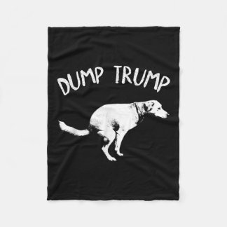 Dump Trump Dog Pooping  Fleece Blanket