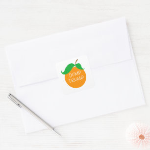 Dump Trump Orange Square Stickers