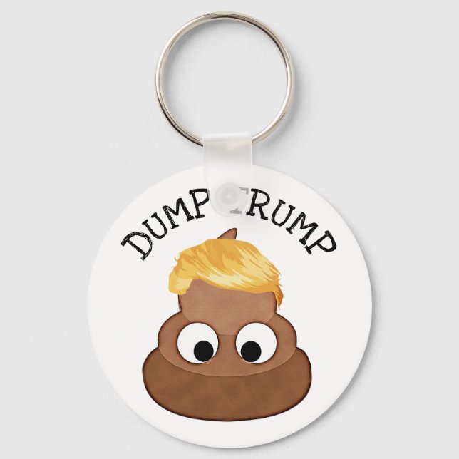 Dump Trump Poop pile "anti-trump" Political Humour Key Ring (Front)