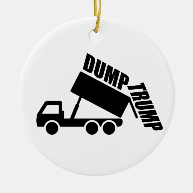 Dump Trump truck Ceramic Tree Decoration (Front)