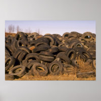 Dumped old tyres