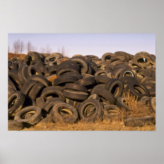Dumped old tyres poster