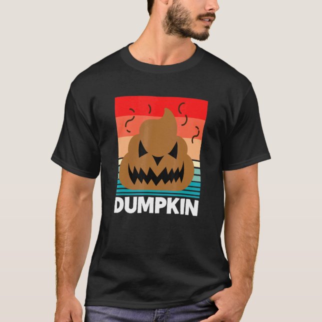 Dumpkin Funny Halloween Jack O Lantern Stool Toile T-Shirt (Front)