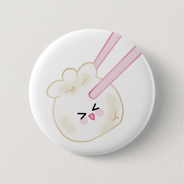 dumpling and chopsticks button (Front)