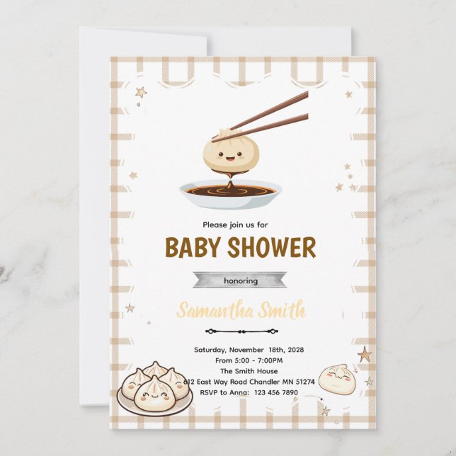Dumpling Baby Shower Invitation (Front)