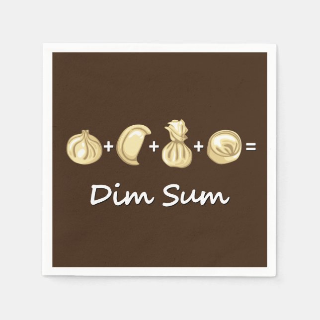 Dumpling + Dumpling + Dumpling  Equals Dim Sum Napkin (Front)