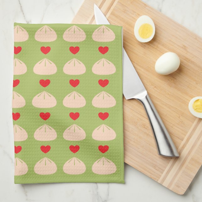 Dumpling Love Matcha Kitchen Towel (Quarter Fold)