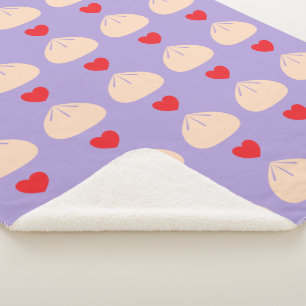 Dumpling Love Ube Medium Sherpa Blanket