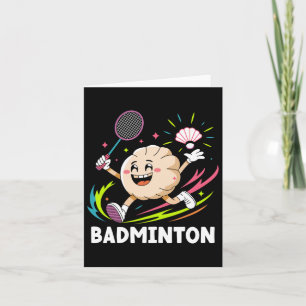 Dumplings Play Badminton Chopstick Wrap Cuisine Sp Card