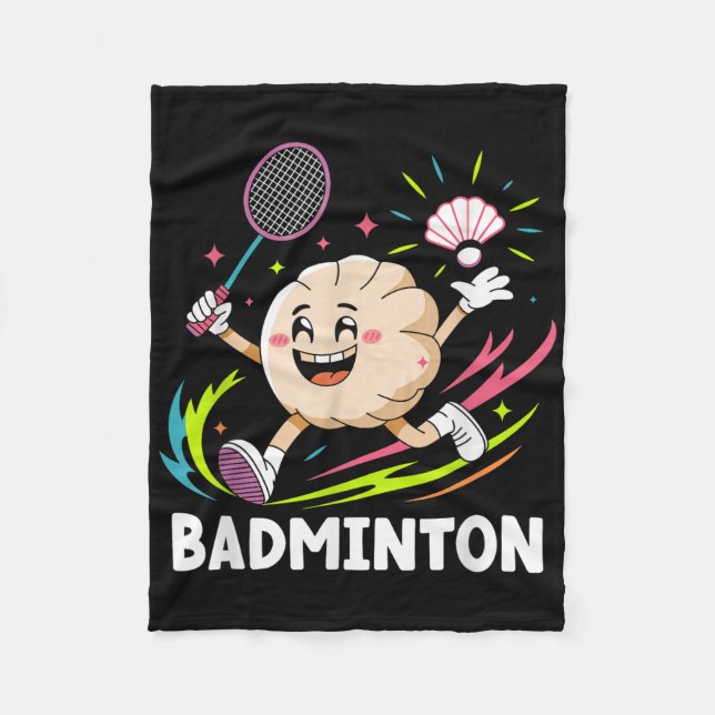 Dumplings Play Badminton Chopstick Wrap Cuisine Sp Fleece Blanket (Front)