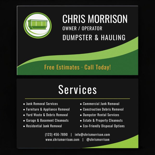 Dumpster and Hauling Business Card (Creator Uploaded)
