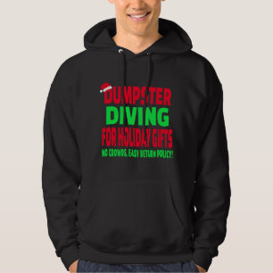 Dumpster Diving Christmas Santa Hat Hoodie