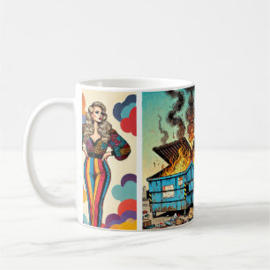 dumpster fire coffee mug