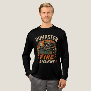 Dumpster Fire Energy Funny Racoon T-Shirt Tri-Blend Shirt