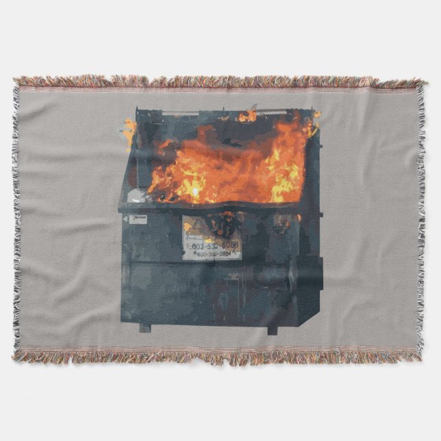 Dumpster Fire - funny hot mess Throw Blanket (Front)