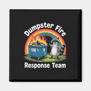 Dumpster Fire Rainbow Racoon Funny Sarcastic Nove Magnet