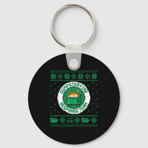 Dumpster Fire Resnse Team Chaos Ugly Sweater Cute  Key Ring