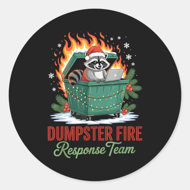 Dumpster Fire Resnse Team Leader Christmas  Classic Round Sticker (Front)