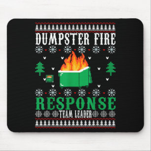 Dumpster Fire Resnse Team Leader Christmas Ugly Sw Mouse Pad