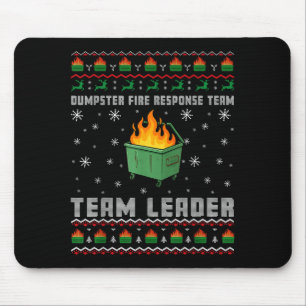 Dumpster Fire Resnse Team Ugly Christmas Sweaters  Mouse Pad