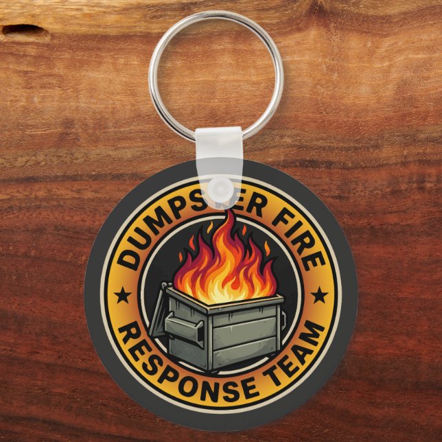 dumpster fire response team key ring (Front)