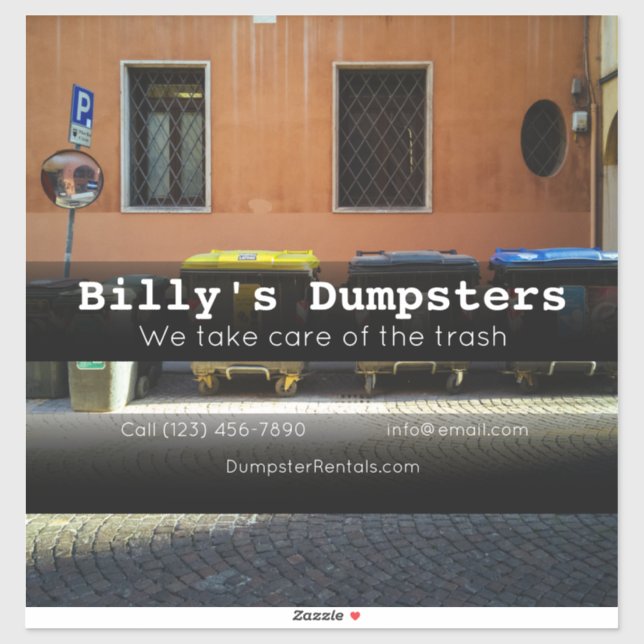 Dumpster rental company vehicle adverting business (Sheet)