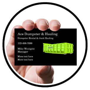 Dumpster Rental & Trash Hauling Business Card